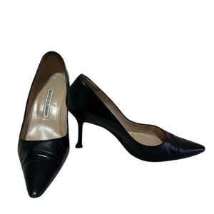 Manolo Blahnik Black Capretto Shoes size 37